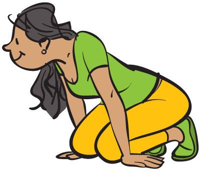 Smiling woman kneeling