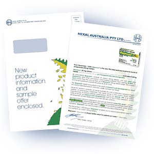 One of the mailers and envelopes