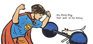 Daisy has brought back some dumbells.